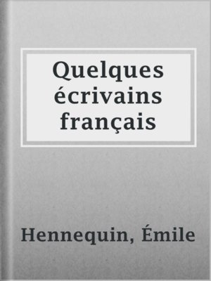 cover image of Quelques écrivains français